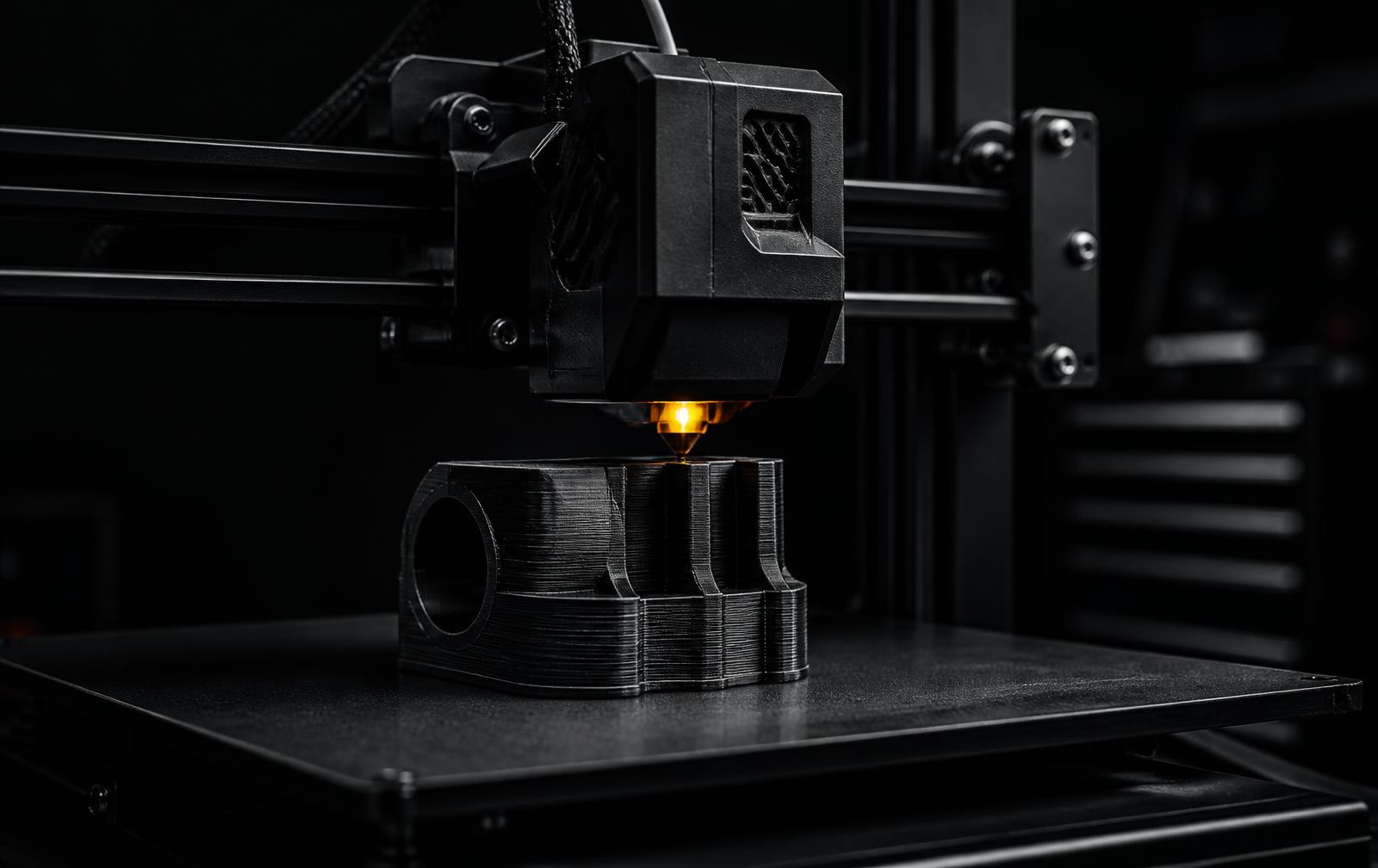 3D-Drucker beim Druck eines funktionalen Bauteils